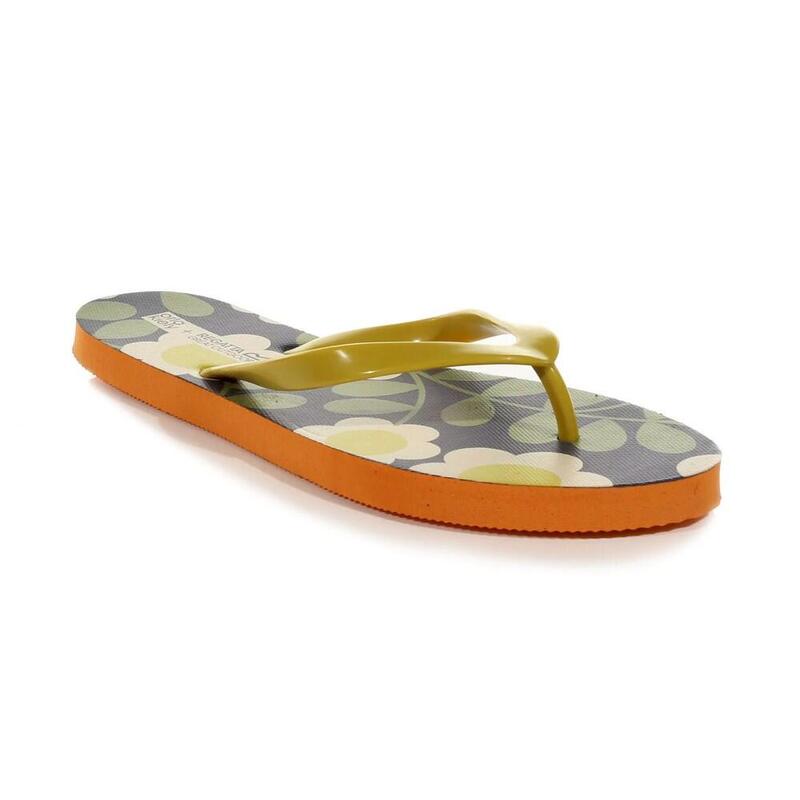 Flipflops "Orla Kiely", Floral Damen Blauer Fluss/Grün/Orange