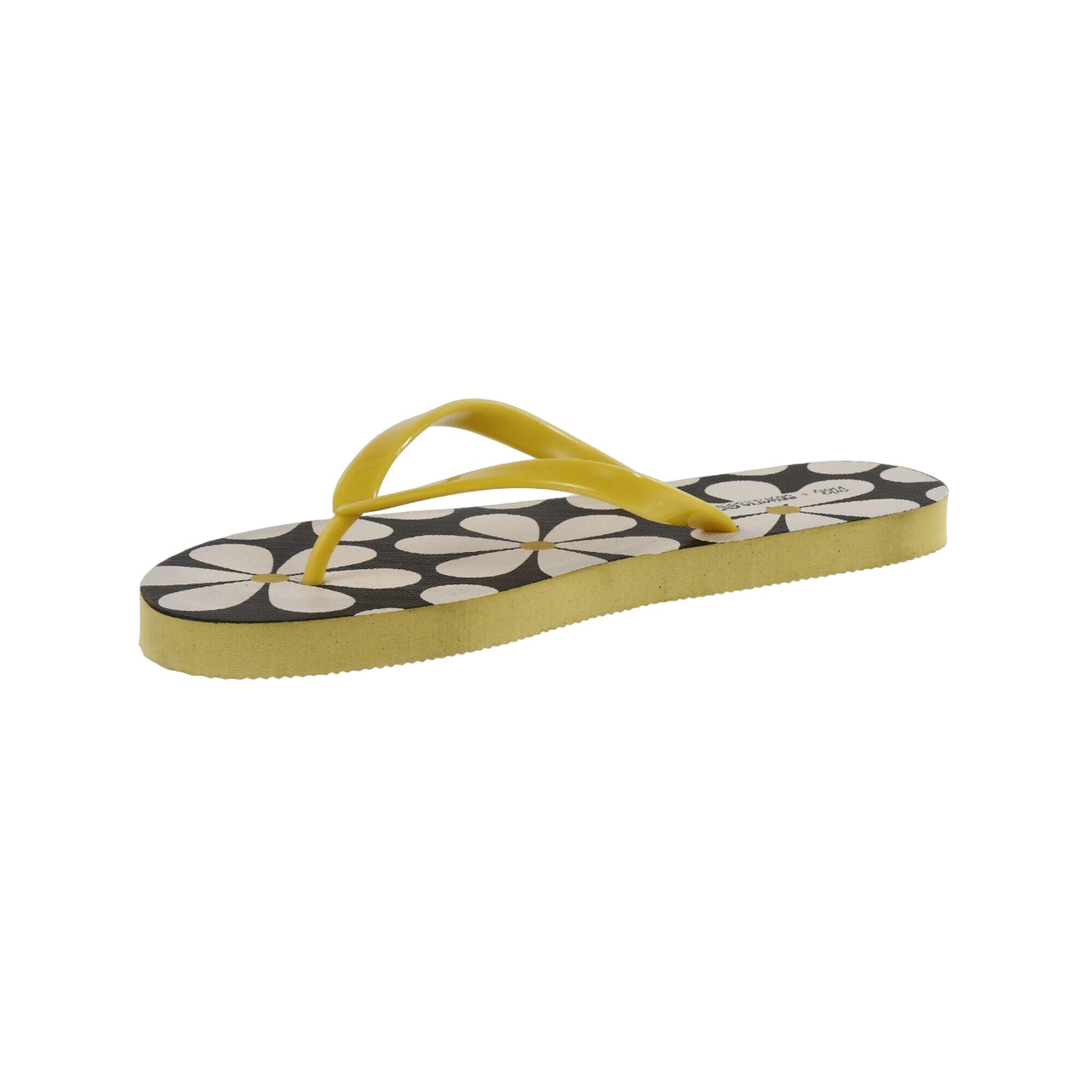 Womens/Ladies Daisy Flip Flops (Black) 3/5