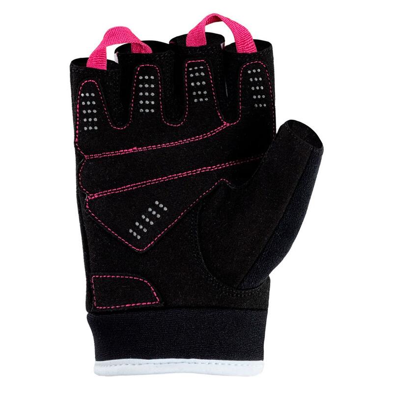 Uomo Logo Guanti Senza Dita IQ Mill II Nero Rosa Achillea Bianco