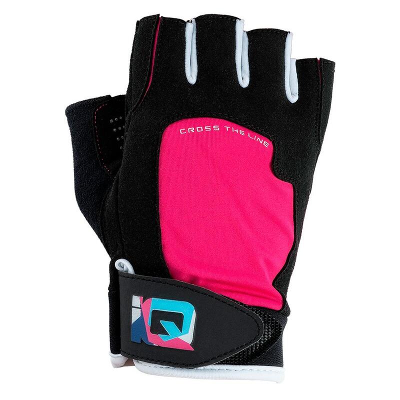 Uomo Logo Guanti Senza Dita IQ Mill II Nero Rosa Achillea Bianco