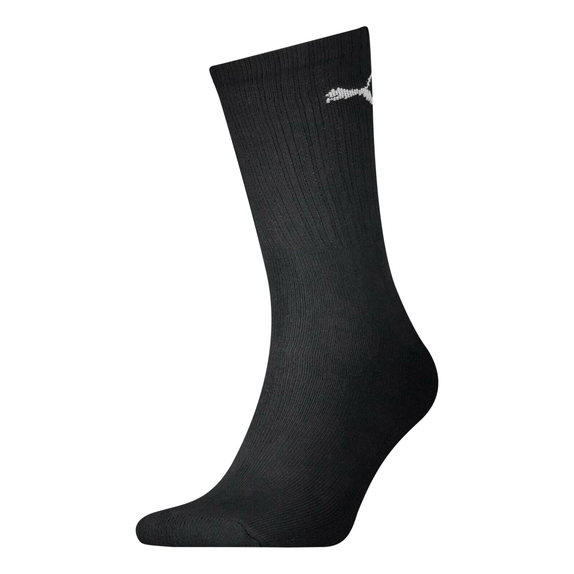 PUMA Unisex Adult Crew Sports Socks (Pack of 3) (Black)