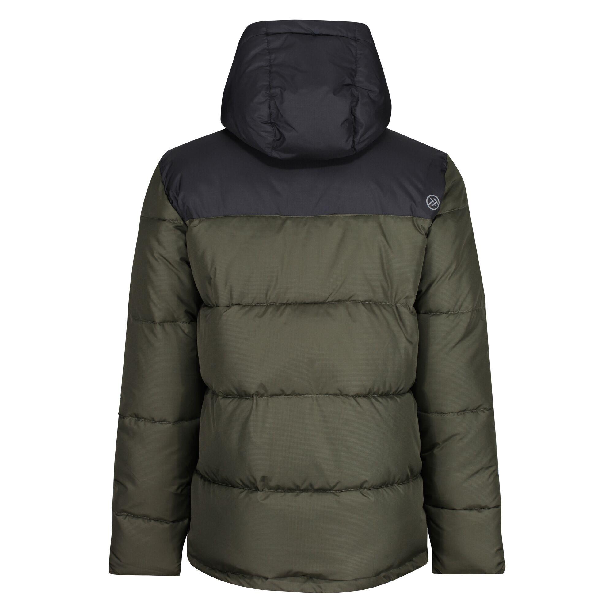 Mens Regime Insulated Padded Jacket (Dark Khaki/Black) 2/5