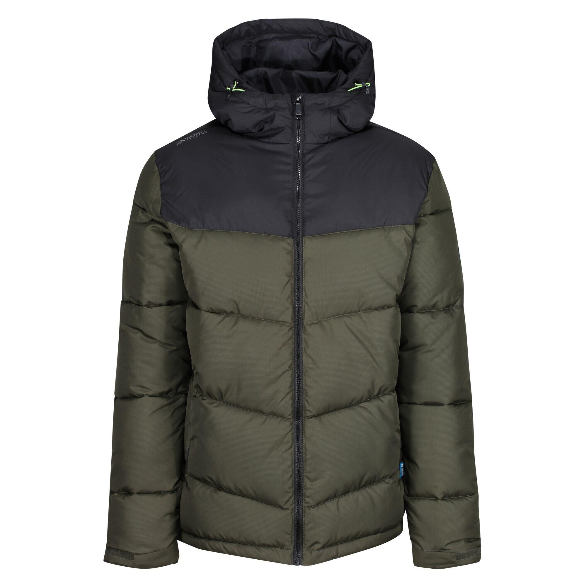 Mens Regime Insulated Padded Jacket (Dark Khaki/Black) 1/5