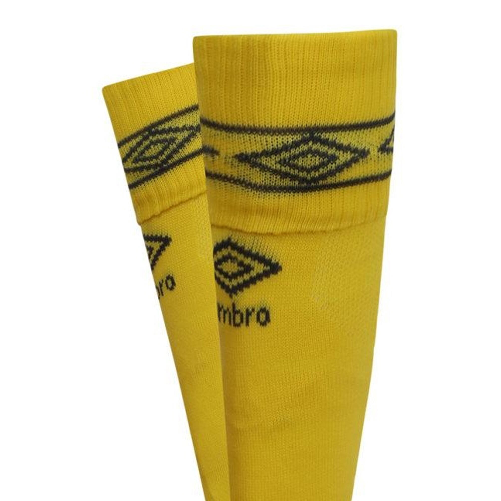 "Diamond" Fußballsocken Herren Kräftiges Gelb/Kohlen-Schwarz 3/4