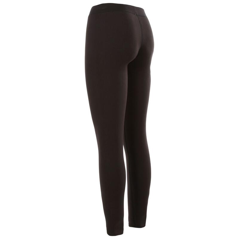 Dames donzige sherpa legging (Zwart)