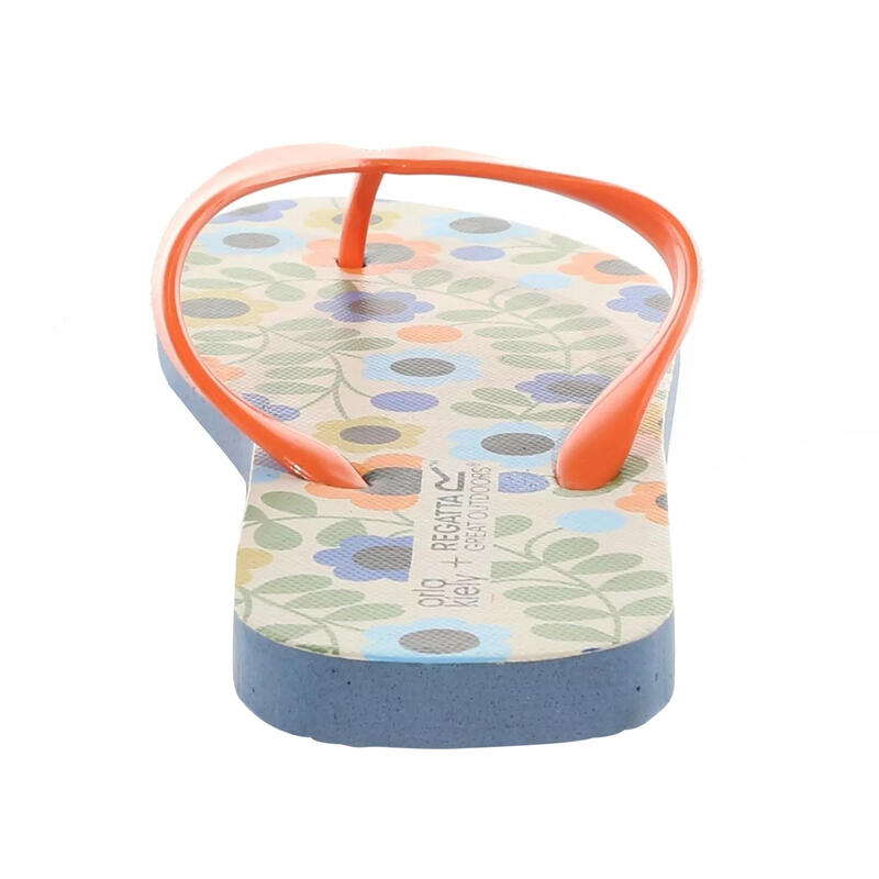 Flipflops "Orla Kiely", Floral Damen Blau/Orange