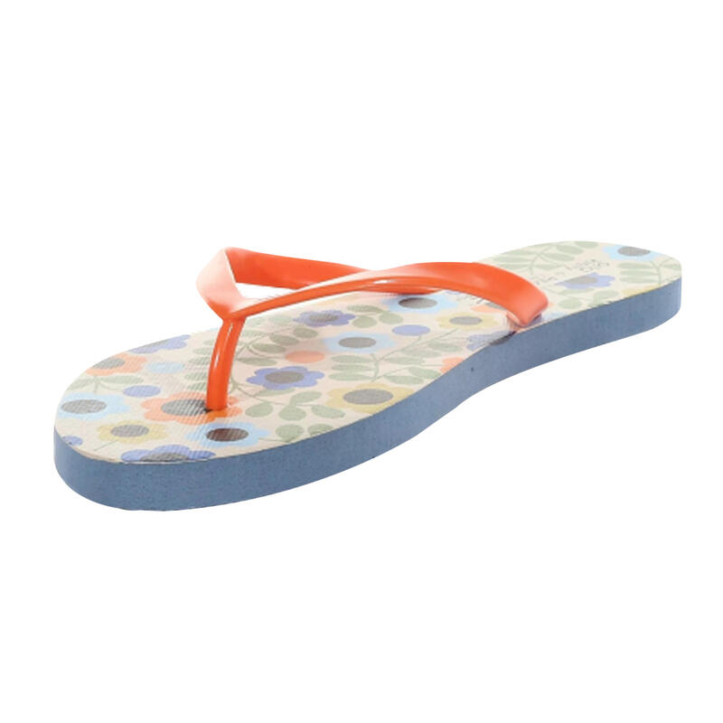 Flipflops "Orla Kiely", Floral Damen Blau/Orange