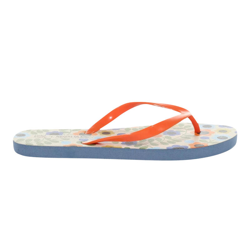 Flipflops "Orla Kiely", Floral Damen Blau/Orange