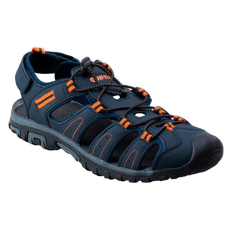 Heren Tiore Logo sandalen (Marine/Donkergrijs/Oranje)