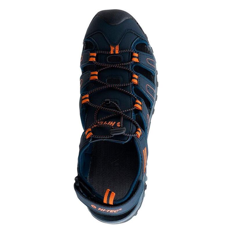 Heren Tiore Logo sandalen (Marine/Donkergrijs/Oranje)