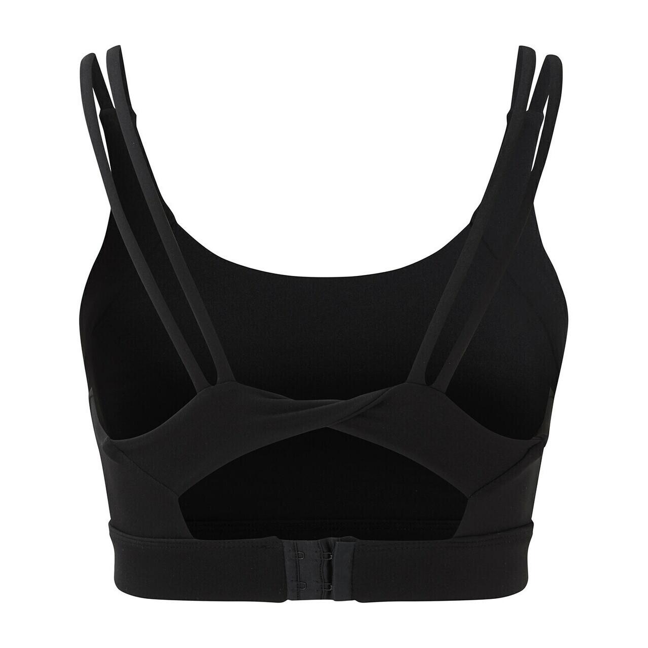 Womens/Ladies Cross Back Medium Impact Sports Bra (Black) 2/3