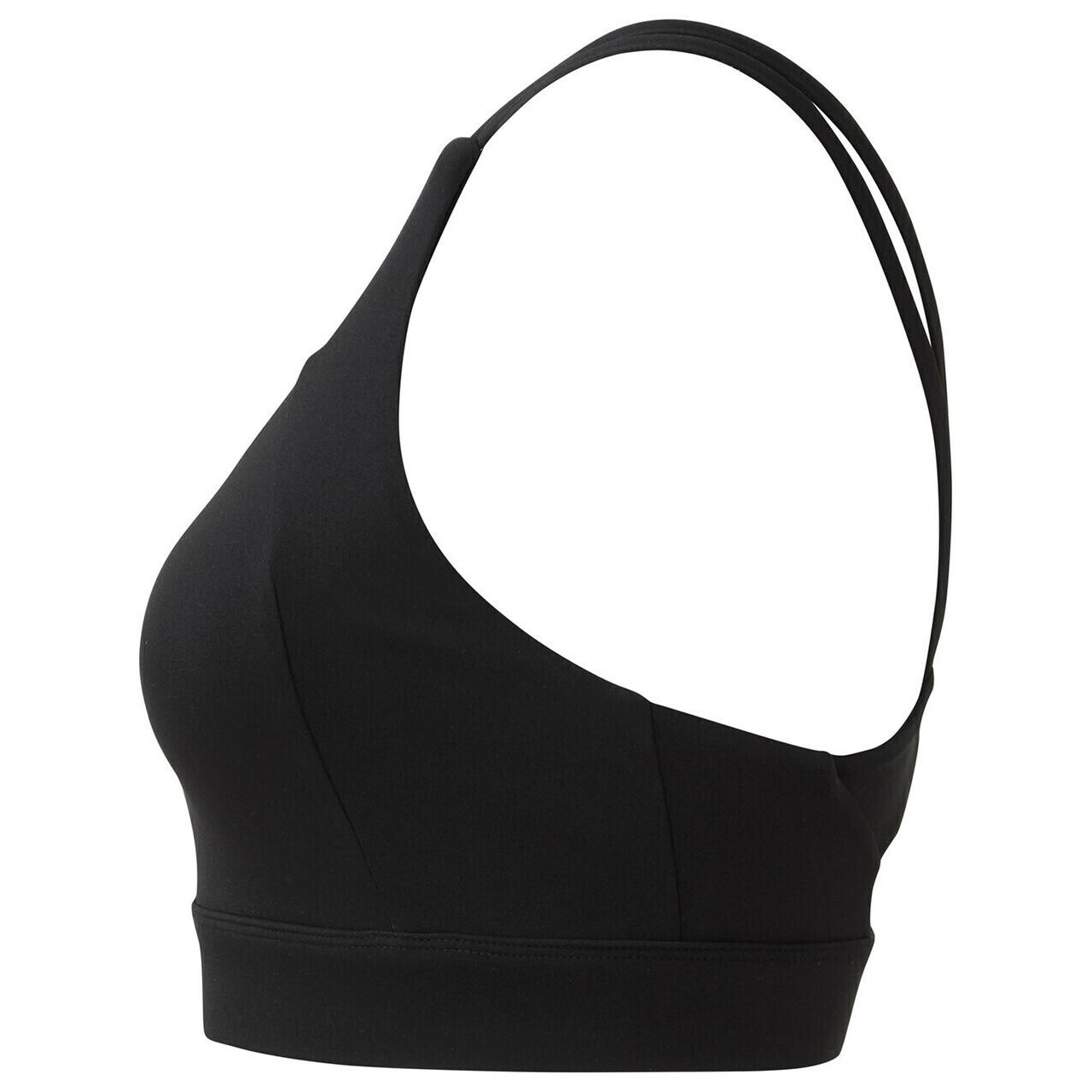 Womens/Ladies Cross Back Medium Impact Sports Bra (Black) 3/3