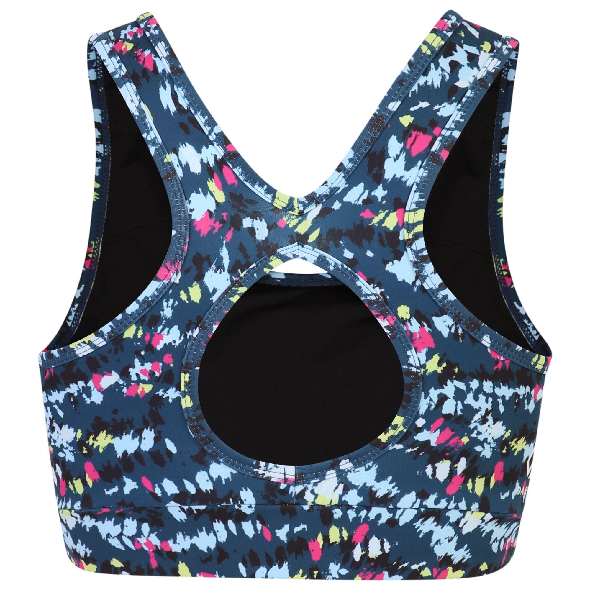 Womens/Ladies Swift Dash Print Sports Bra (Moonlight Denim) 2/5