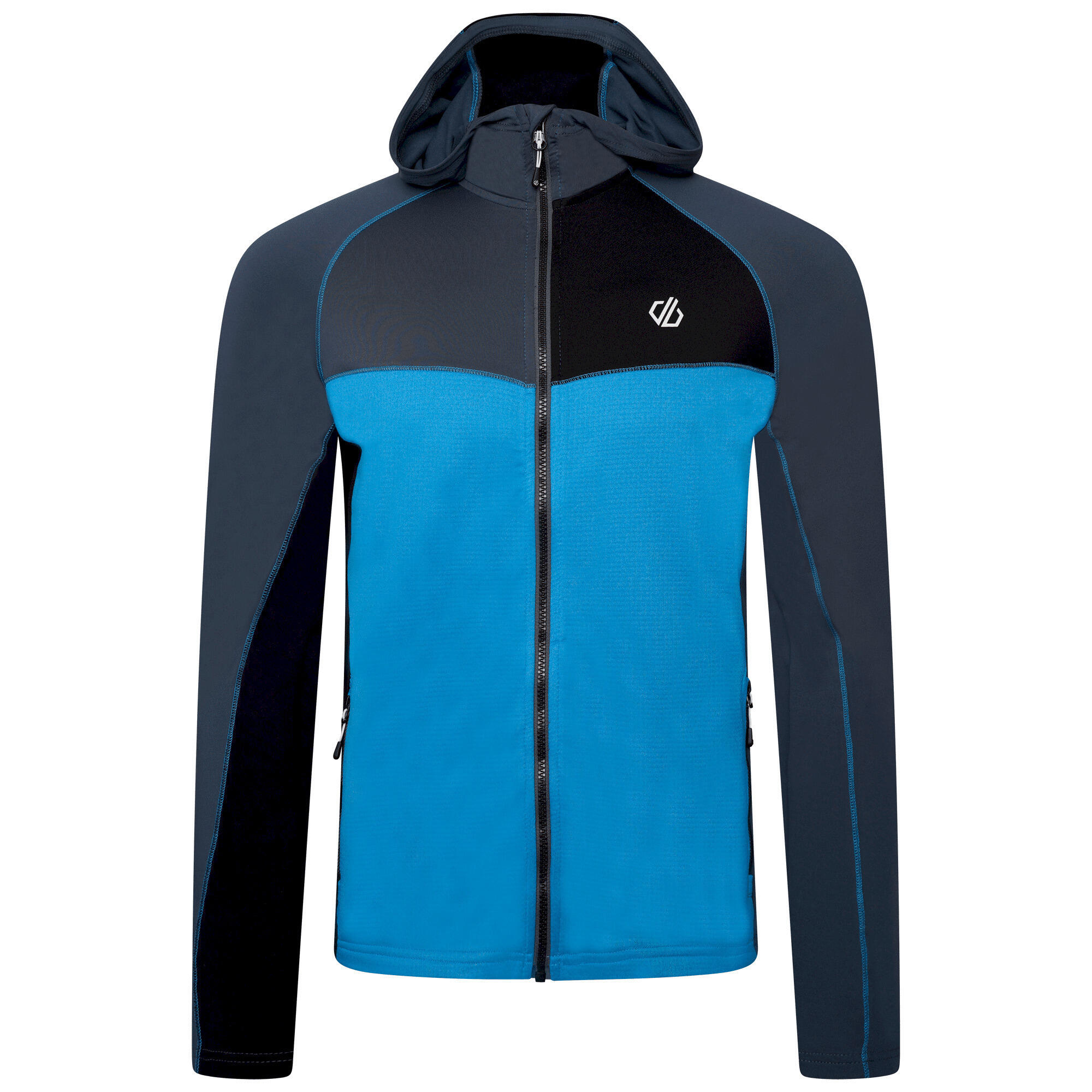 Mens Contend Recycled Fleece Jacket (Teton Blue/Orion Grey) 1/5