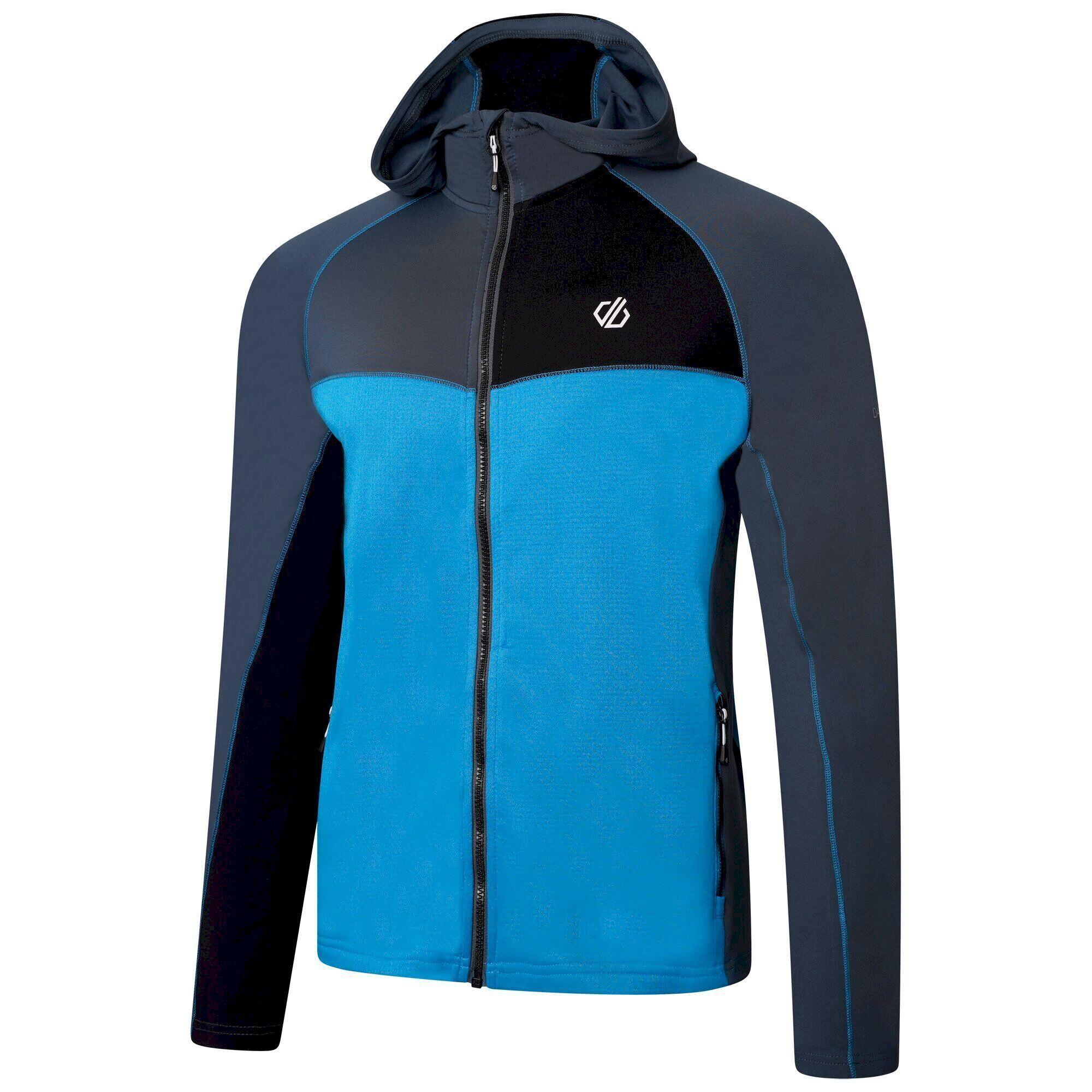 Mens Contend Recycled Fleece Jacket (Teton Blue/Orion Grey) 3/5