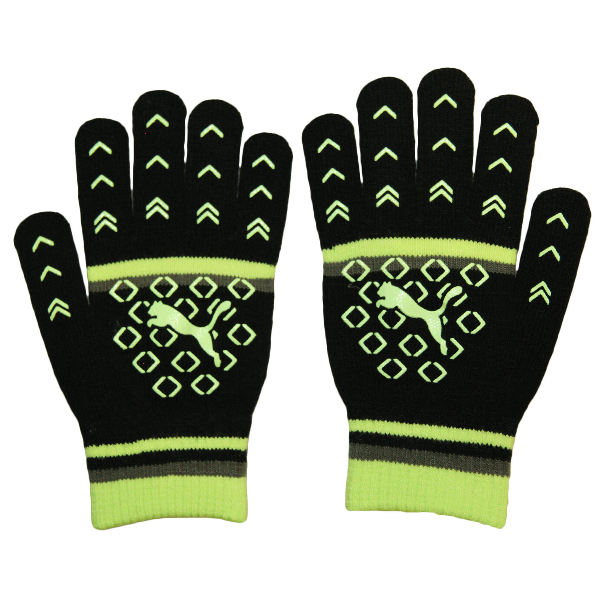 Womens/Ladies Striped Gloves (Black/Hi-Vis Yellow) 2/3