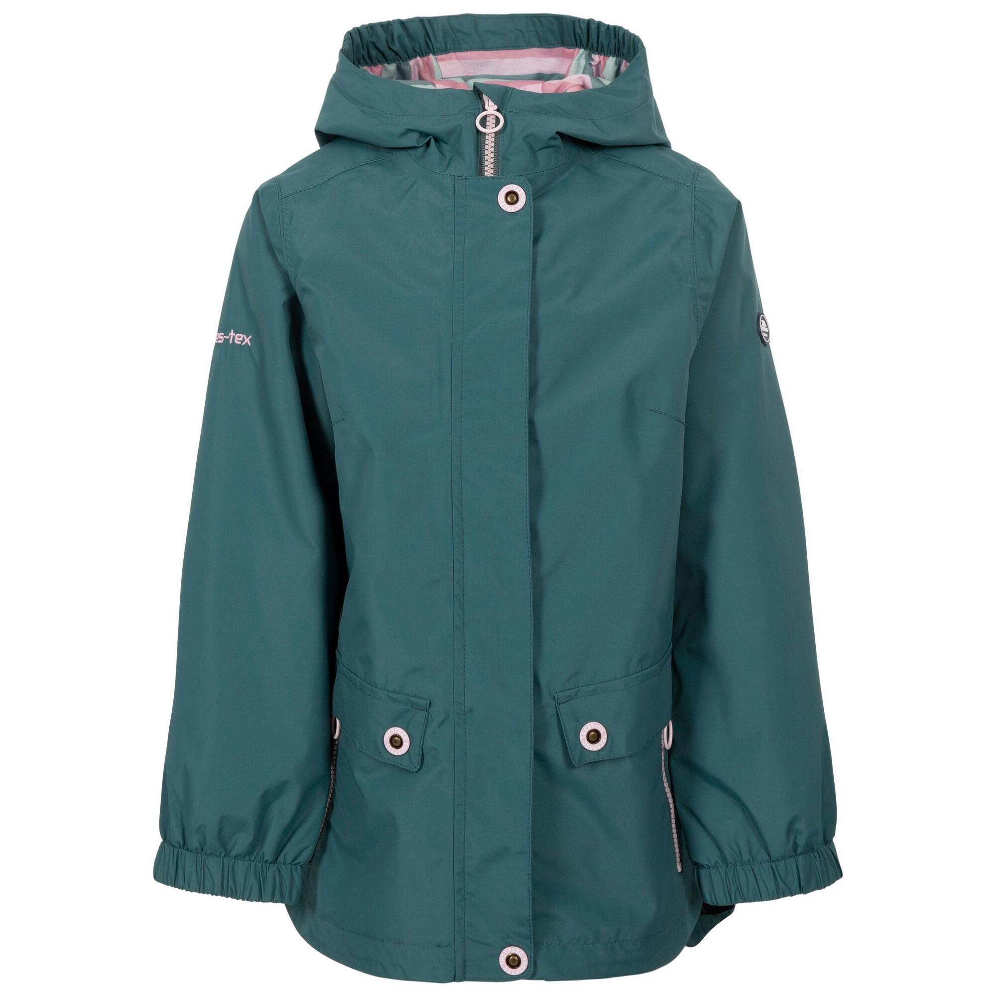 TRESPASS Girls Flourish TP75 Waterproof Jacket (Spruce Green)