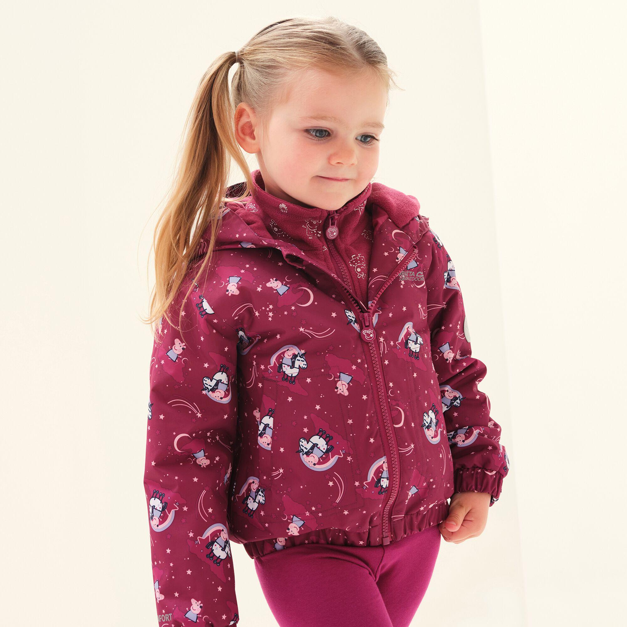 Childrens/Kids Muddy Puddle Peppa Pig Unicorn Padded Jacket (Raspberry Radiance) 1/5