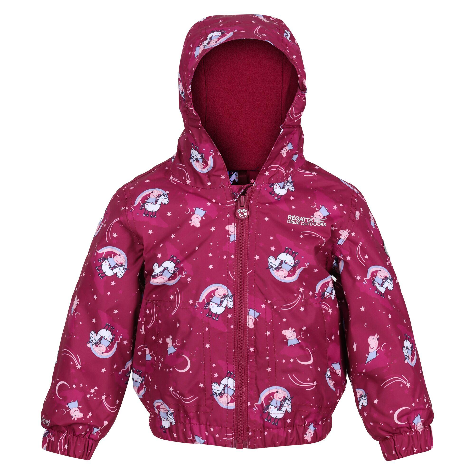 Childrens/Kids Muddy Puddle Peppa Pig Unicorn Padded Jacket (Raspberry Radiance) 3/5