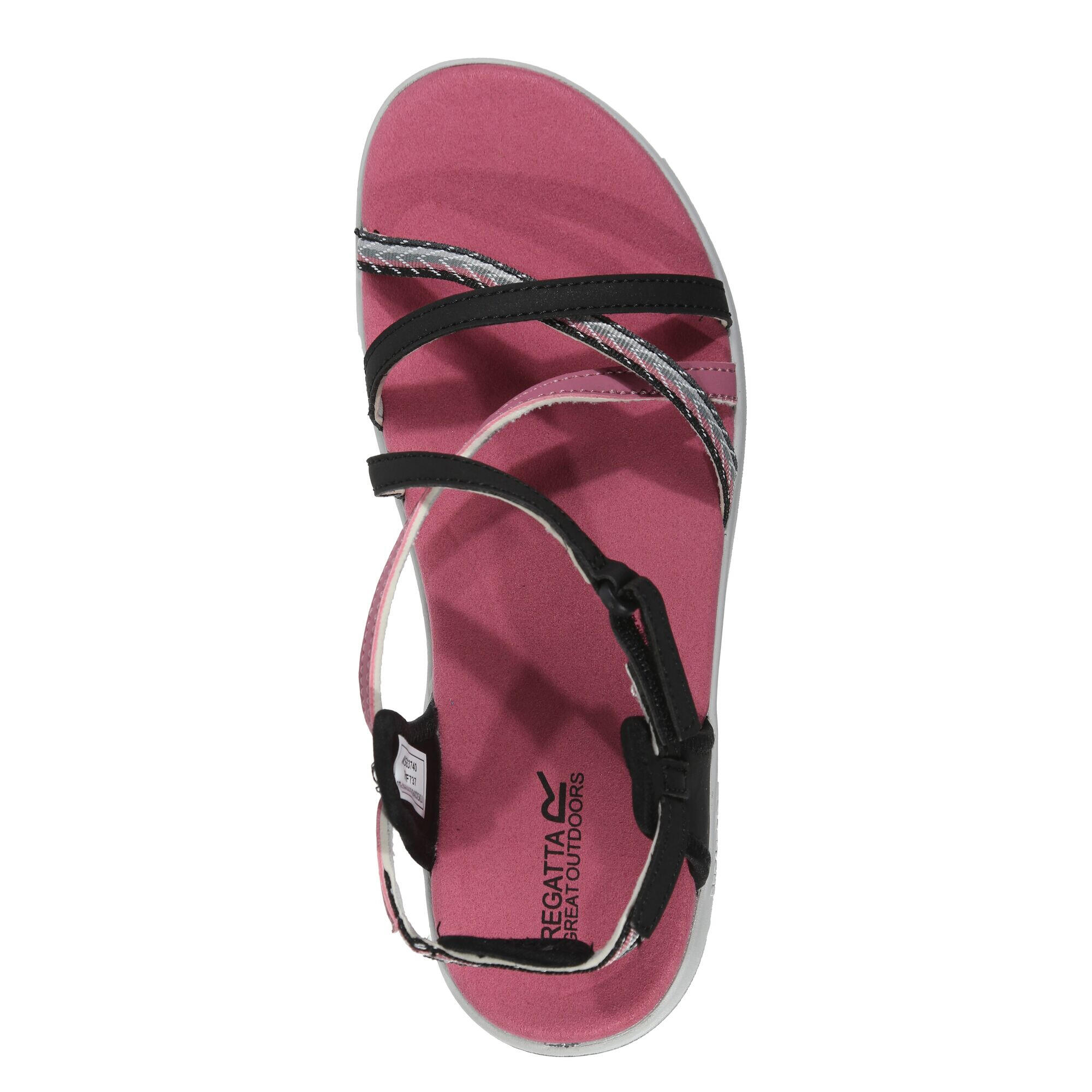 Womens/Ladies Santa Roma CrissCross Sandals (Black/Heather Rose) 4/5
