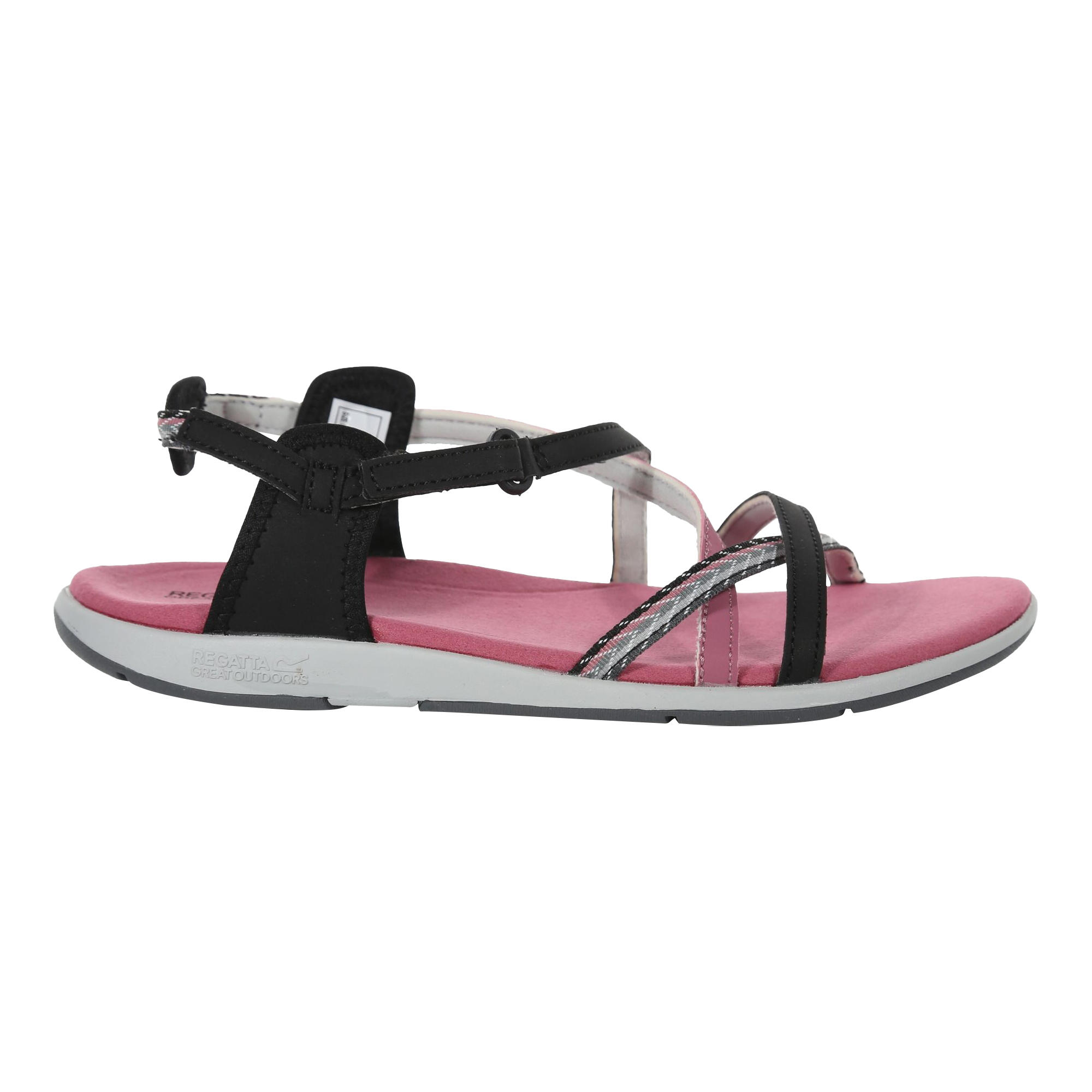 Womens/Ladies Santa Roma CrissCross Sandals (Black/Heather Rose) 3/5