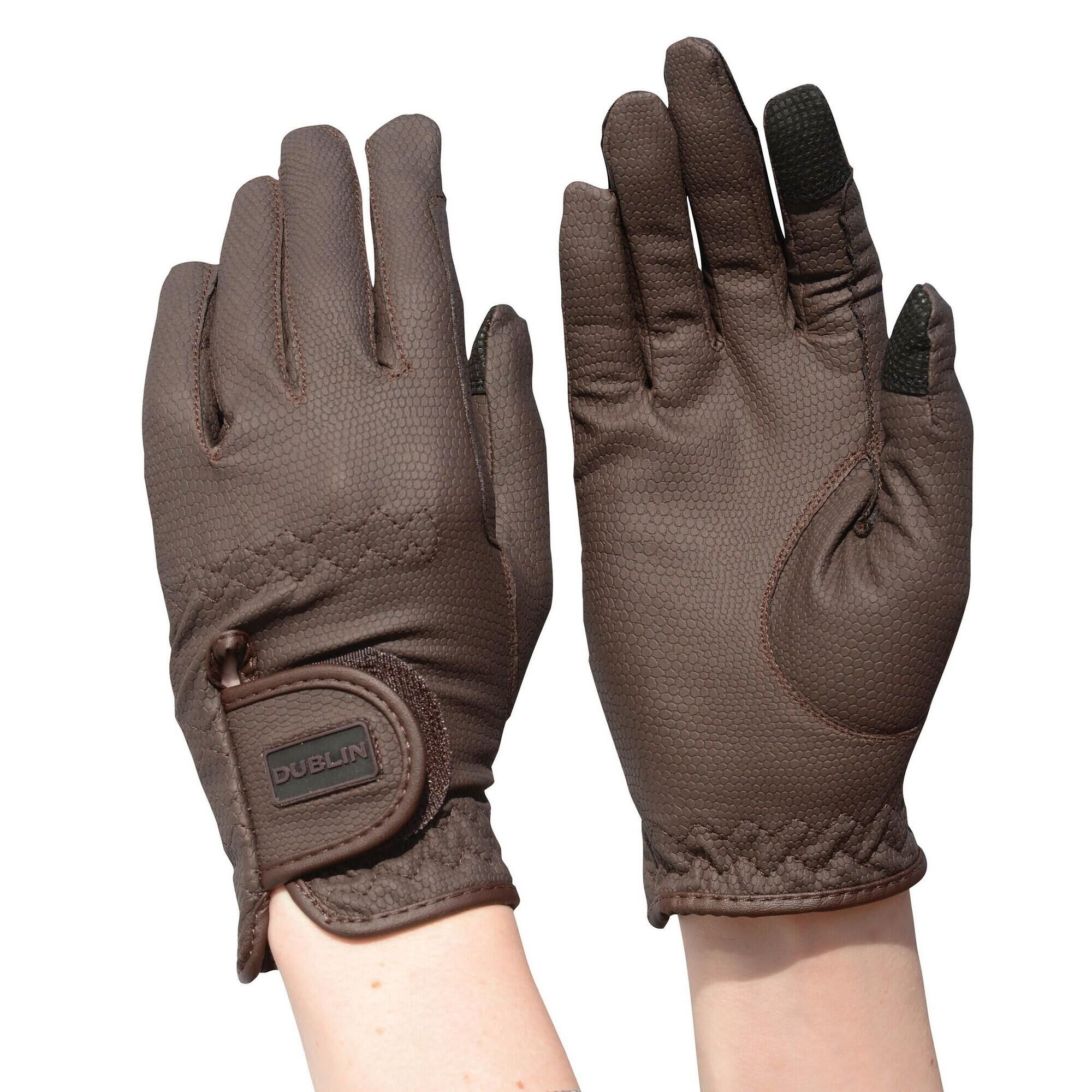 DUBLIN Touch Screen Everyday Riding Gloves (Brown)
