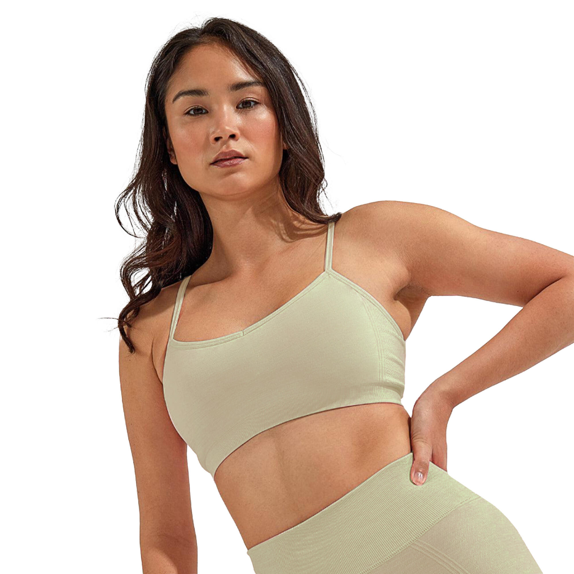Reggiseno Sportivo 3D Senza Cuciture Donna TriDri Verde Salvia 3/3