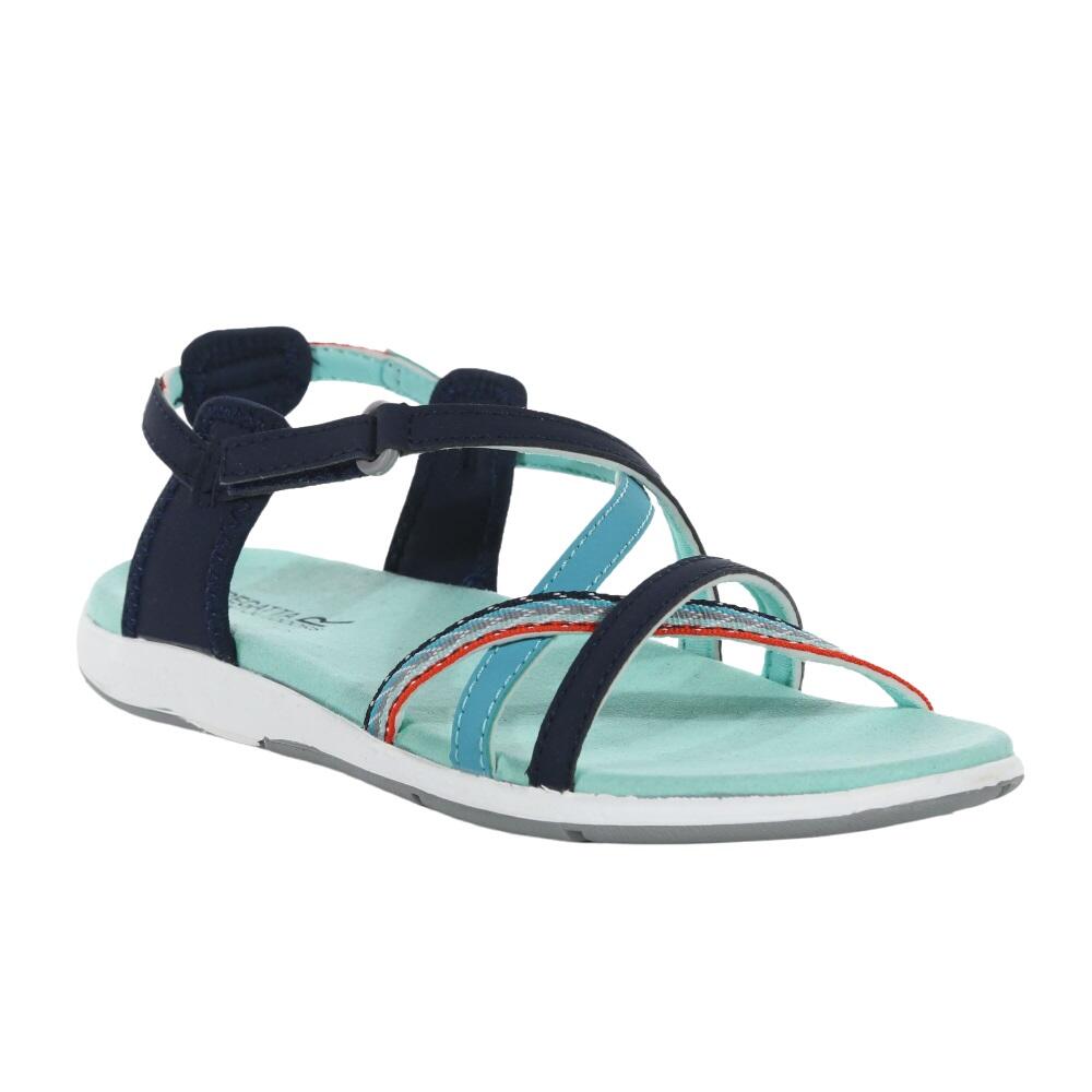 Womens/Ladies Santa Roma CrissCross Sandals (Navy/Ocean Wave) 1/5