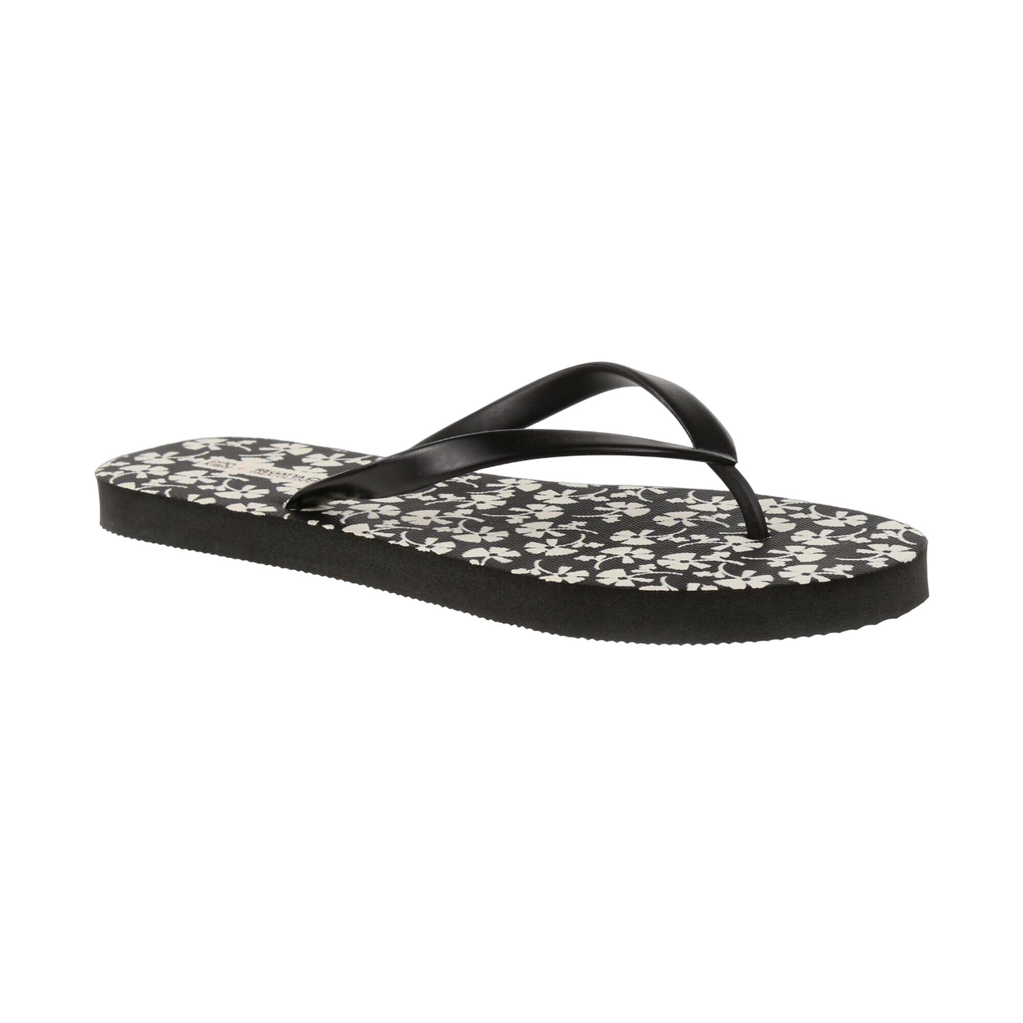 Womens/Ladies Orla Kiely Parsley Flip Flops (Black/White) 1/5