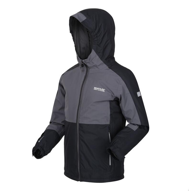 Chaqueta Impermeable Beamz III para Niños/Niñas Negro, Gris Seal