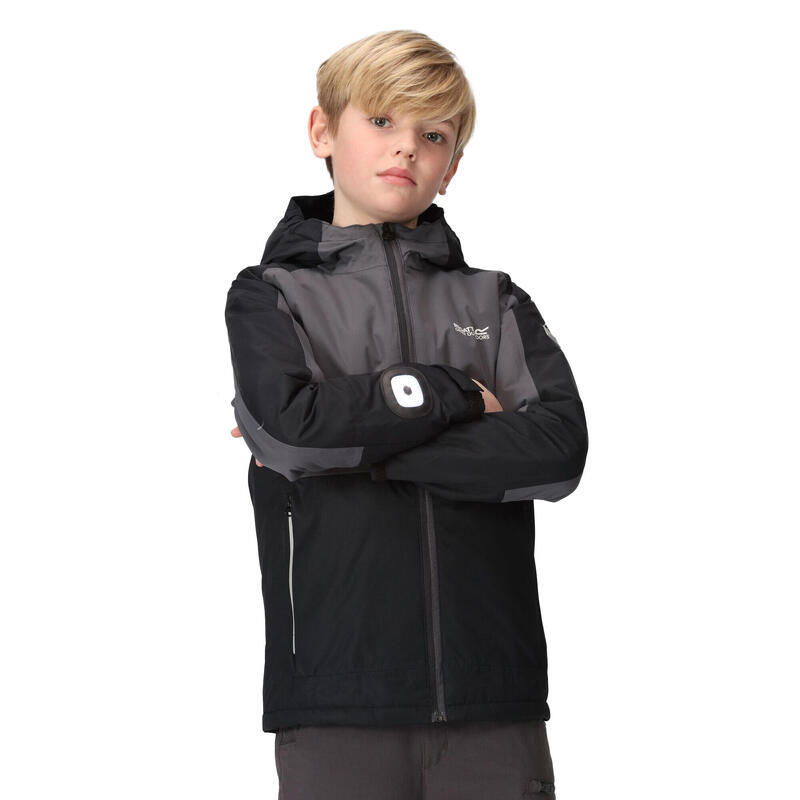 Chaqueta Impermeable Beamz III para Niños/Niñas Negro, Gris Seal