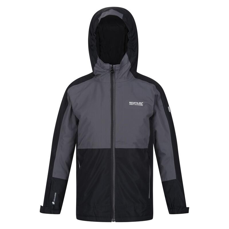 "Beamz III" Jacke, wasserfest für Kinder Schwarz/Mittelgrau