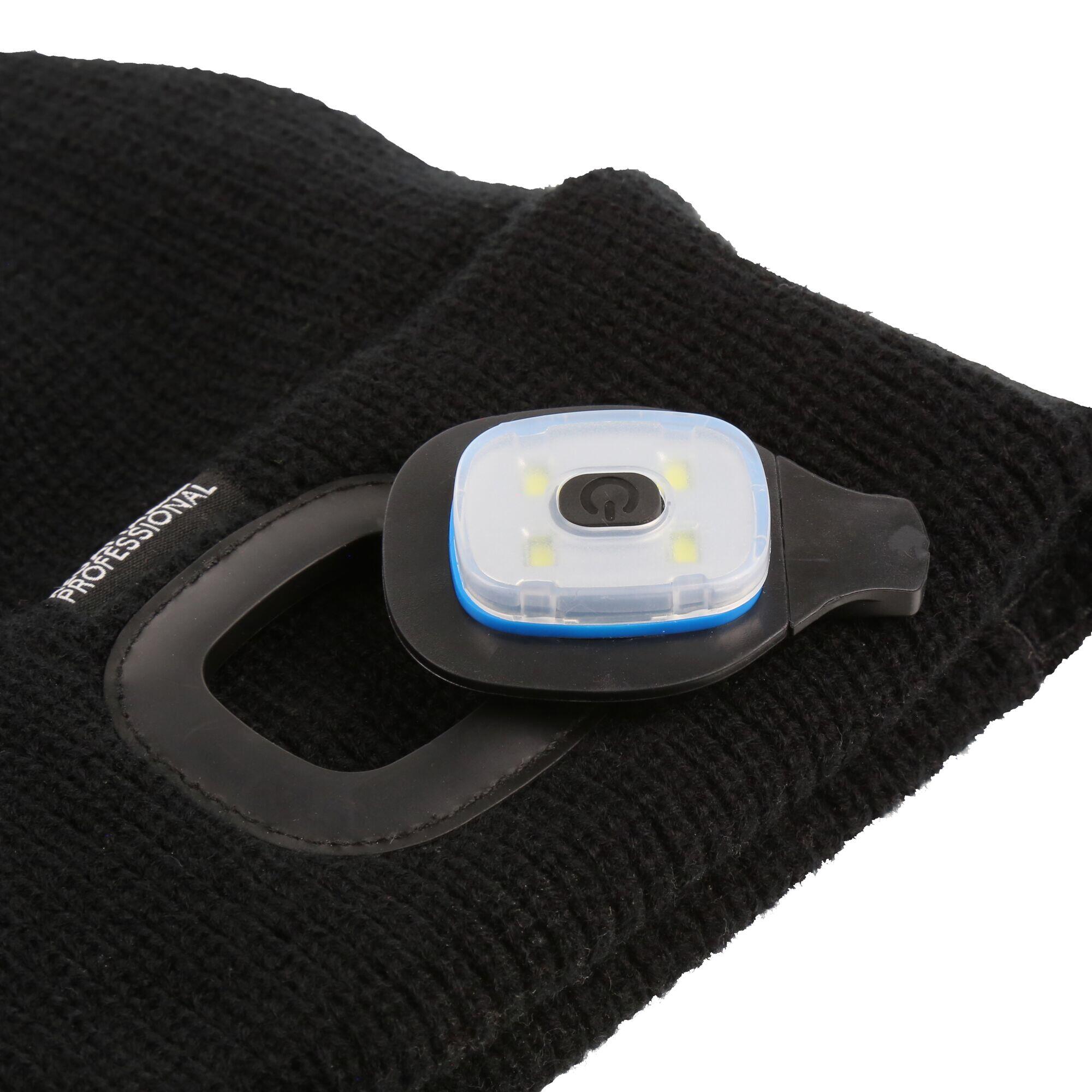 Beanie mit Lampe für HerrenDamen Unisex Damen und Herren Schwarz 3/4