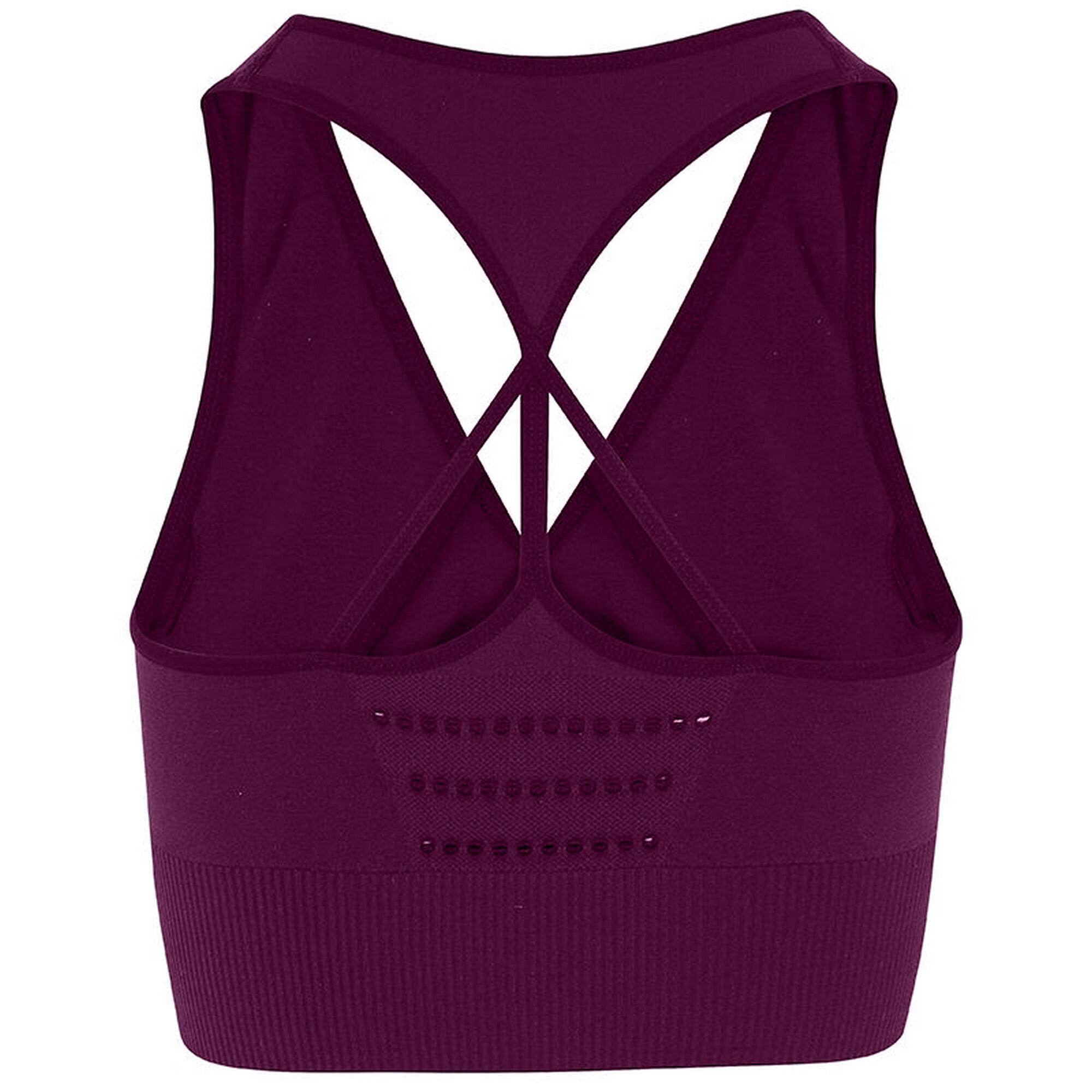 Womens/Ladies Seamless 3D Fit Multi Sport Reveal Sports Bra (Mulberry) 2/2