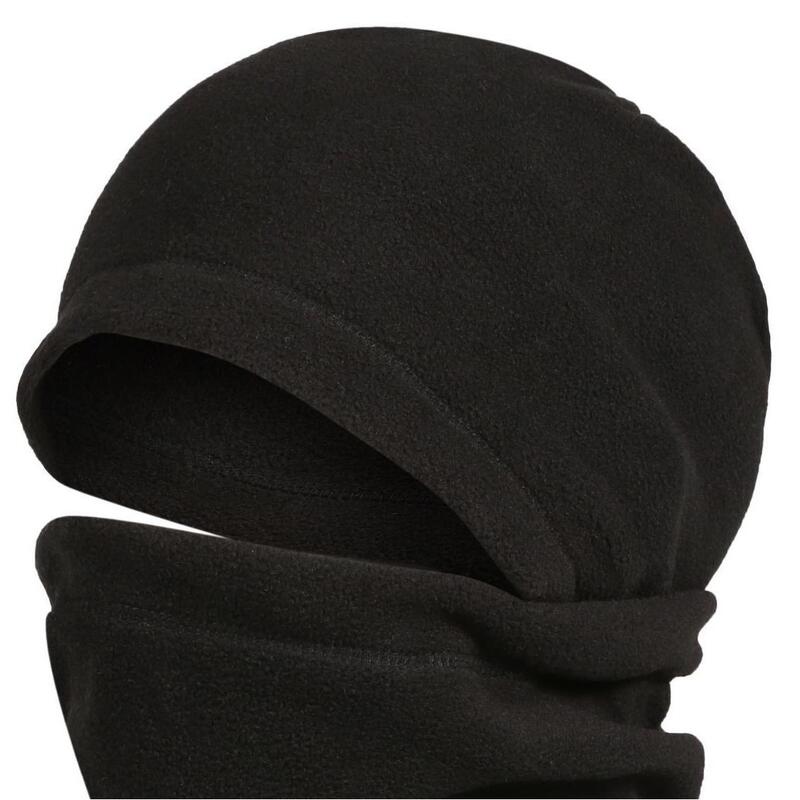 Unisex Volwassenen Fleece Hooded Snood (Zwart)