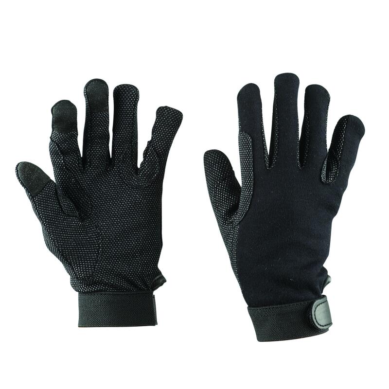 Gants d'équitation Unisexe (Noir)