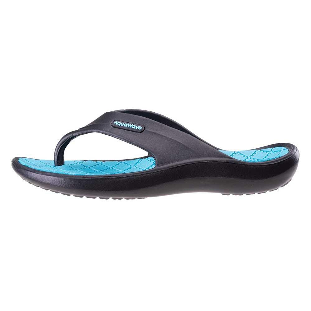 Dames Alema Teenslippers (Zwart/Blauw Curacao) 2/4