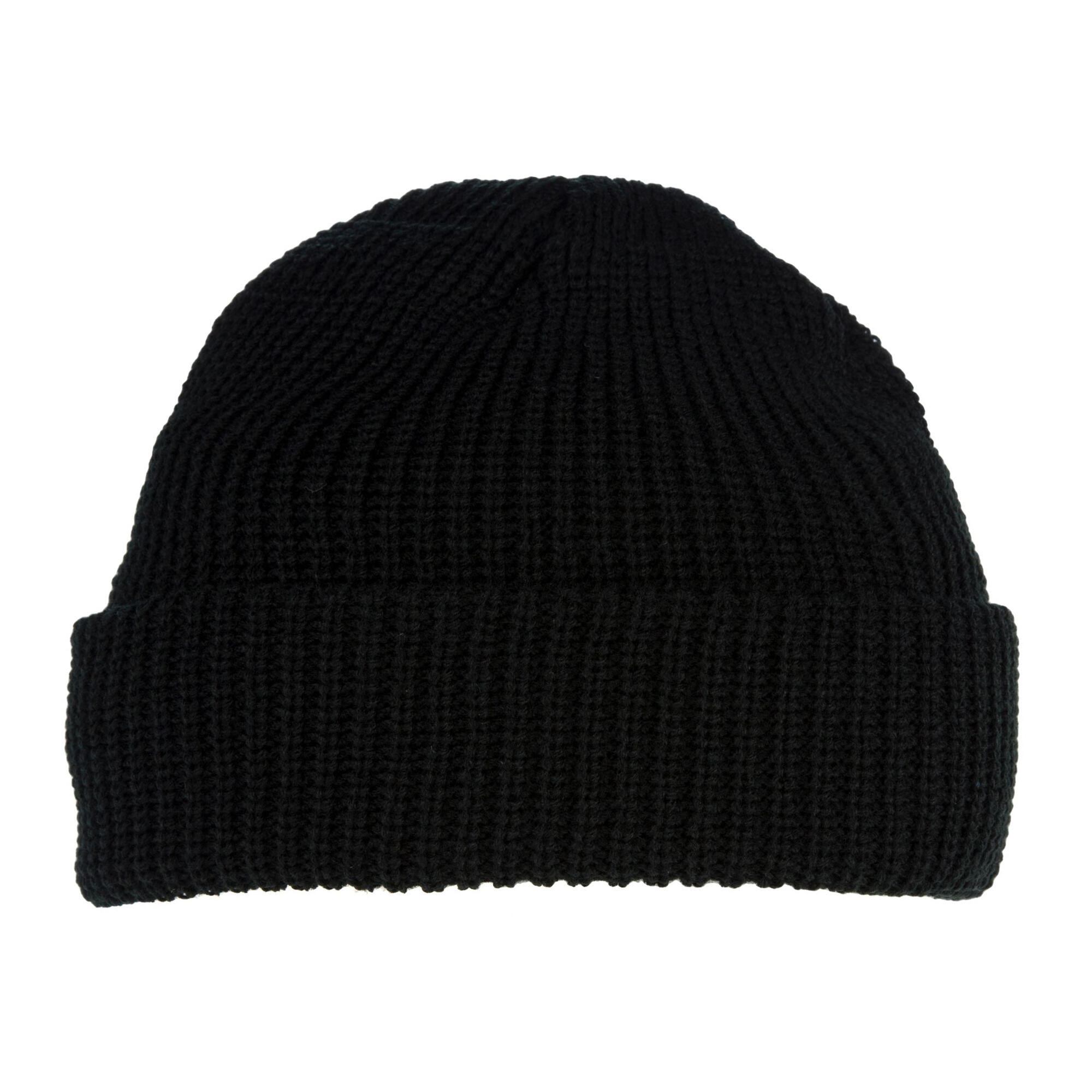 Unisex Fully Ribbed Winter Watch Cap / Hat (Black) 1/4