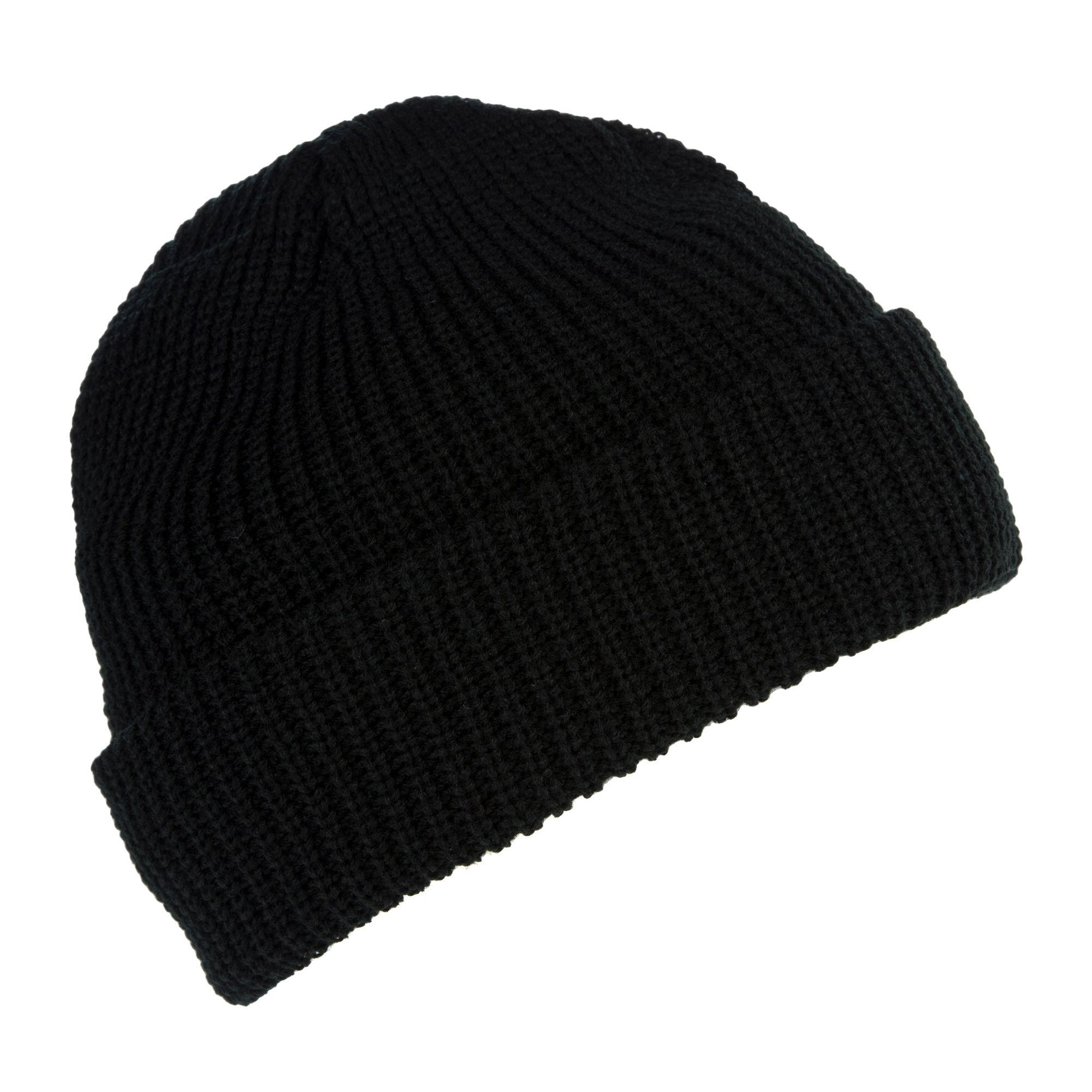 Unisex Fully Ribbed Winter Watch Cap / Hat (Black) 2/4