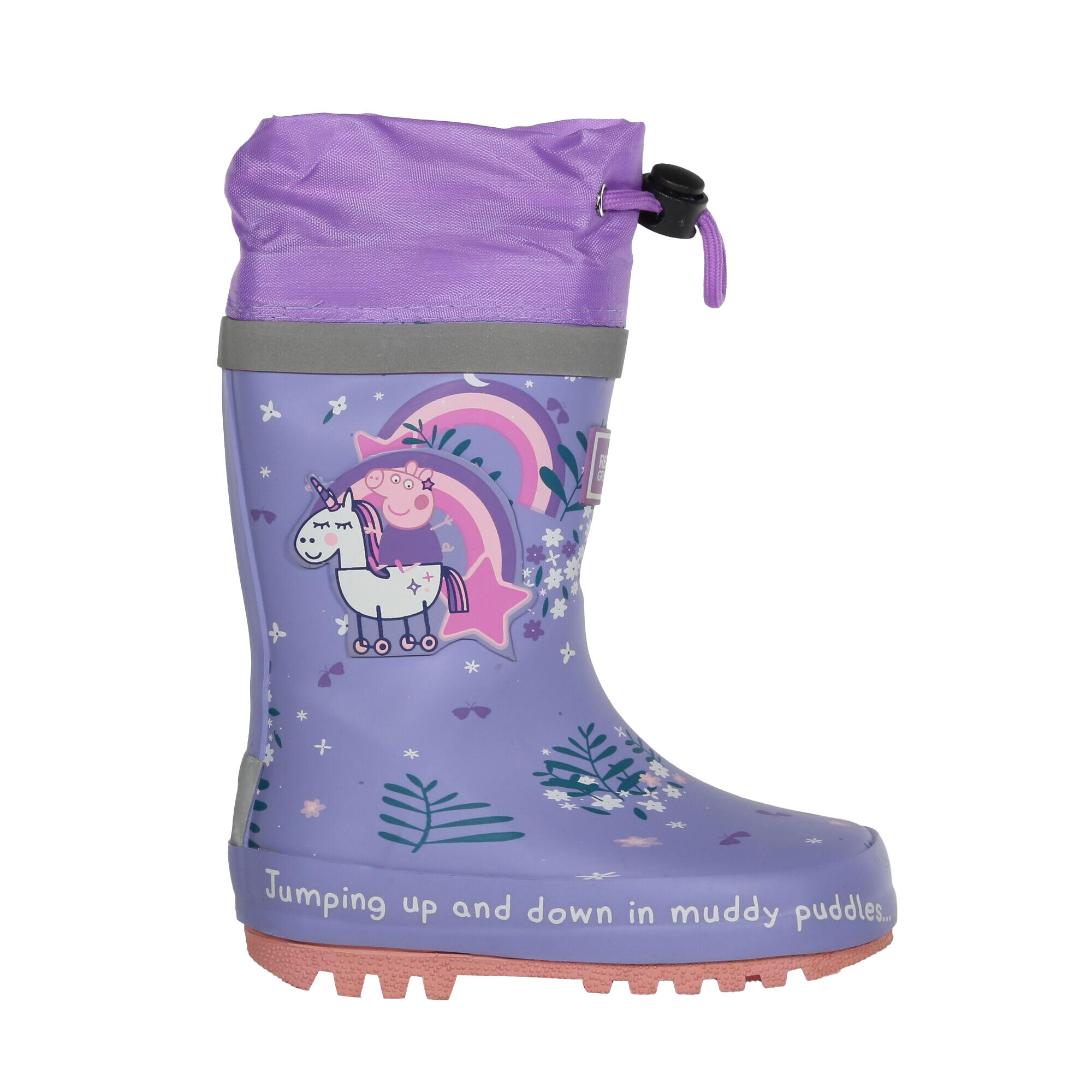 Childrens/Kids Splash Peppa Pig Unicorn Wellington Boots (Lilac Bloom) 1/5