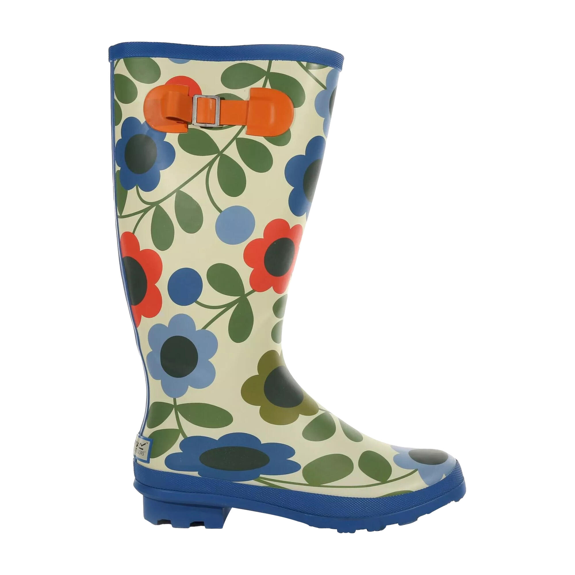 Womens/Ladies Orla Kiely Meadow Floral Wellington Boots (Blue/Green) 3/5
