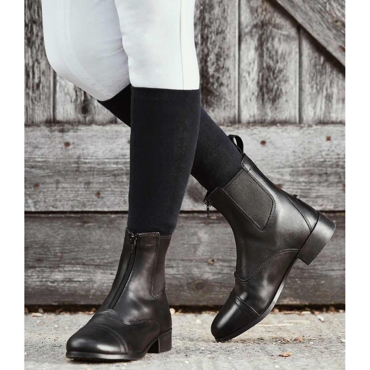 Adults Elevation Zip Leather Paddock Boots II (Black) 3/5