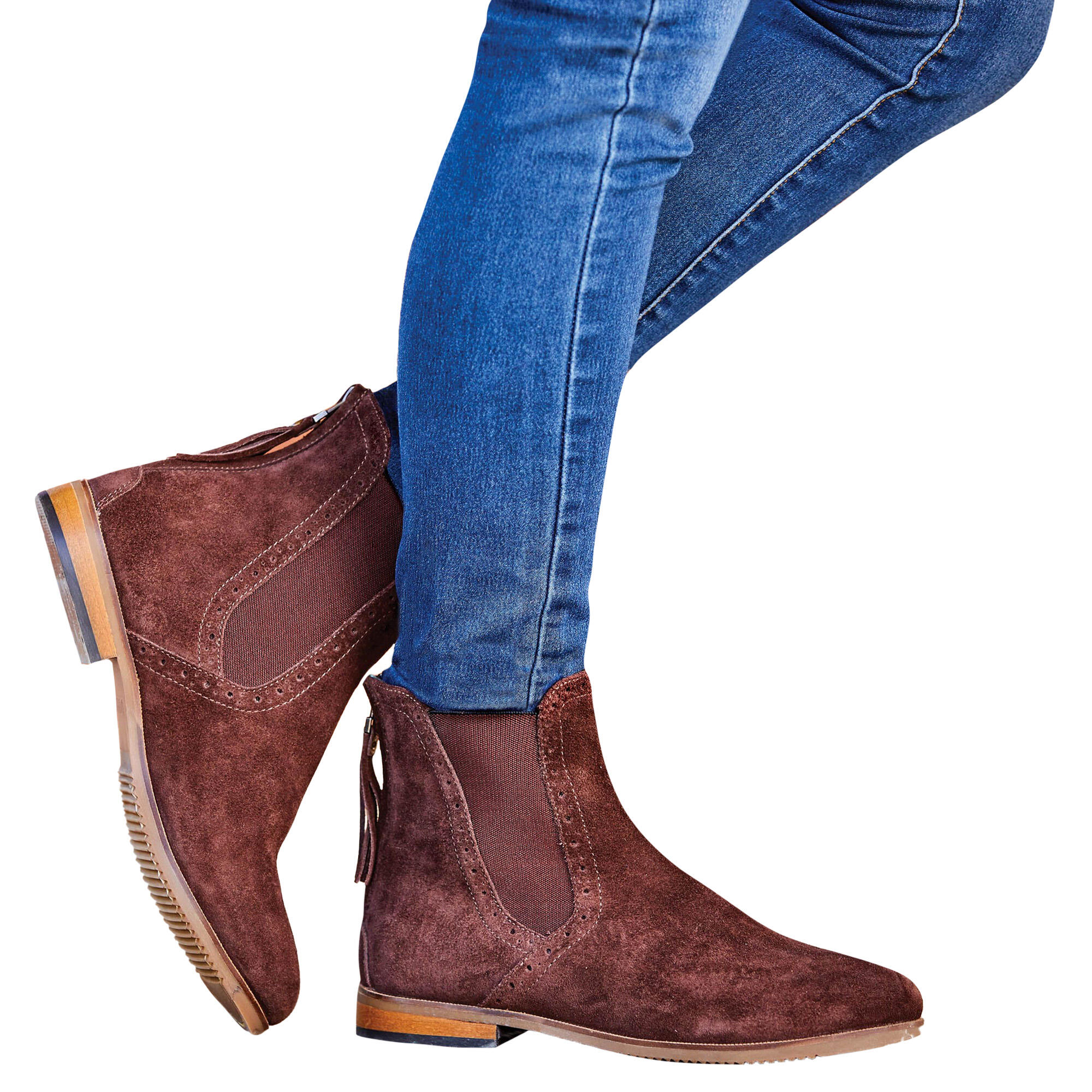 Womens/Ladies Kalmar SD Suede Paddock Boots (Chocolate) 4/5