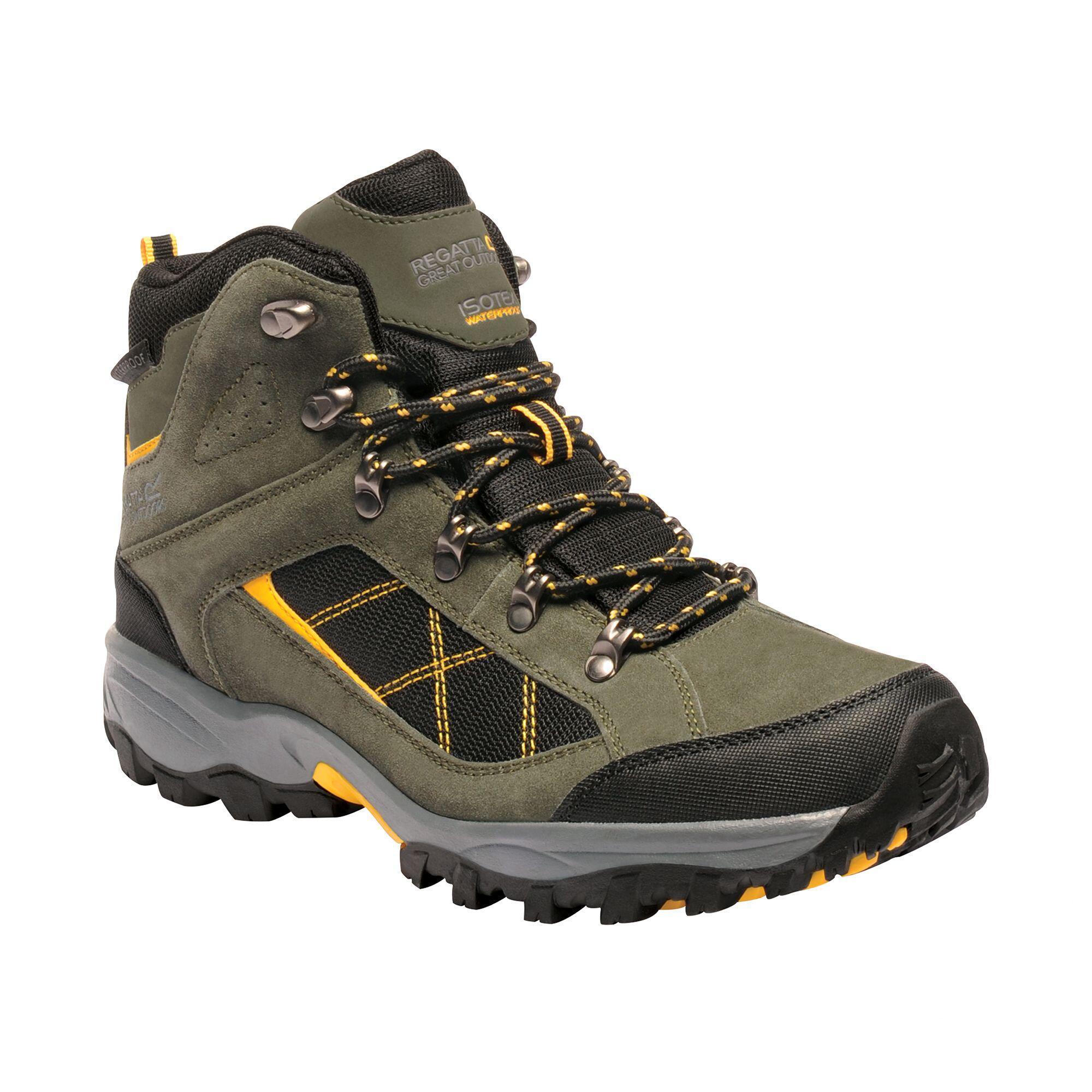 Great Outdoors Mens Kota Mid Walking Boot (Dark Khaki/Gold) 1/3