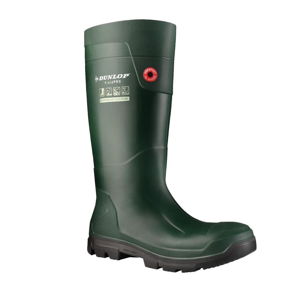 Unisex Adult FieldPro Full Safety Wellington Boots (Green) 1/4