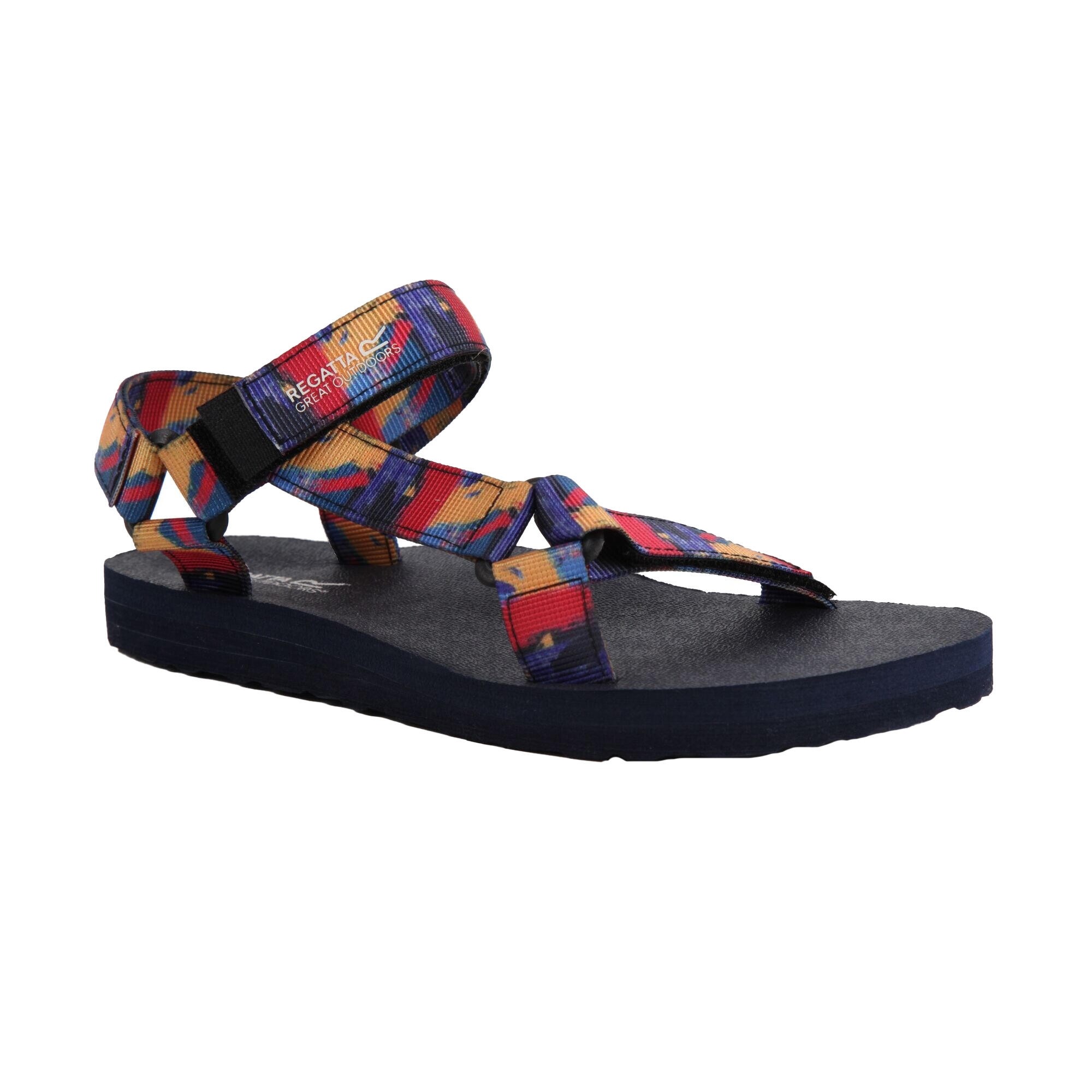 Womens/Ladies Lady Vendeavour Brush Stroke Sandals (Navy) 1/5