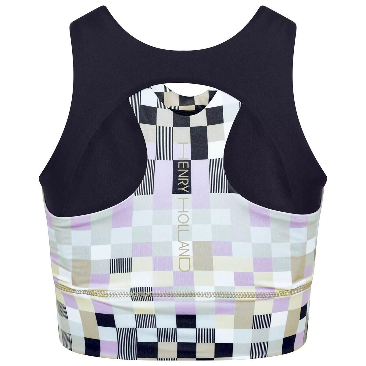 Womens/Ladies Henry Holland Mingle Checkerboard Sports Bra (Black) 2/5