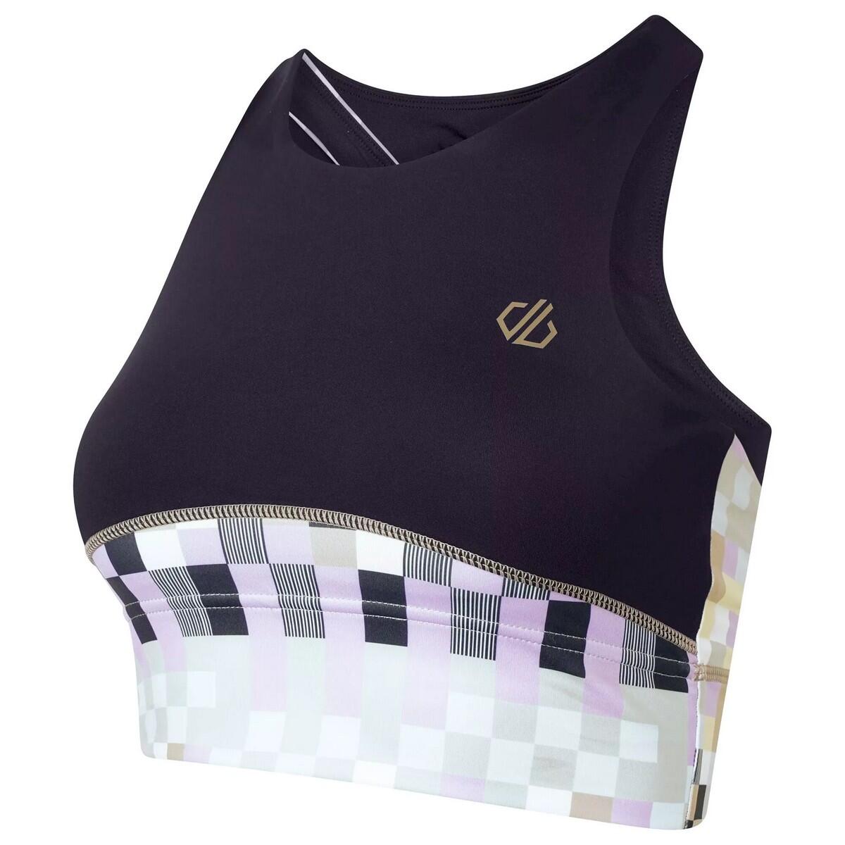 Womens/Ladies Henry Holland Mingle Checkerboard Sports Bra (Black) 3/5