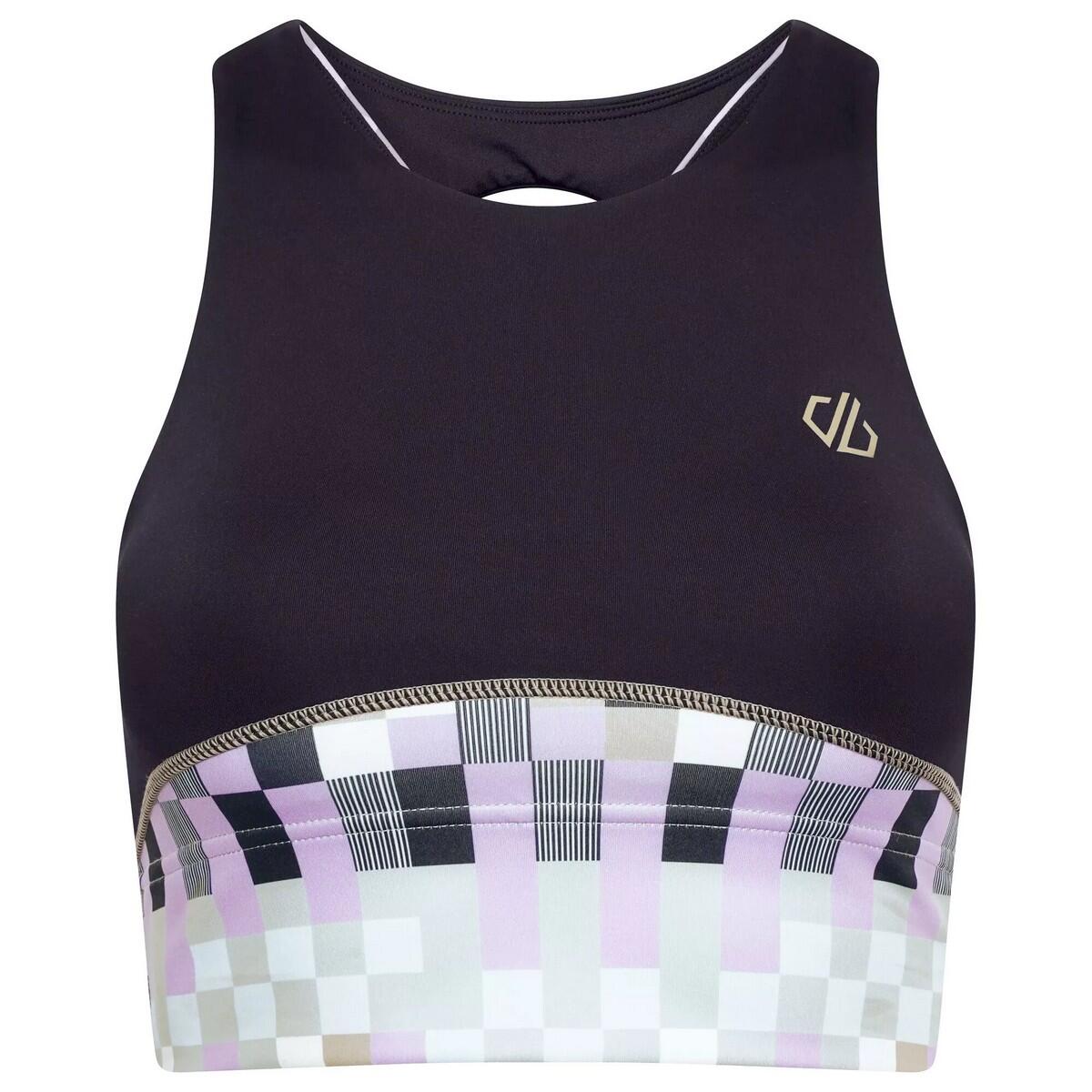 Womens/Ladies Henry Holland Mingle Checkerboard Sports Bra (Black) 1/5