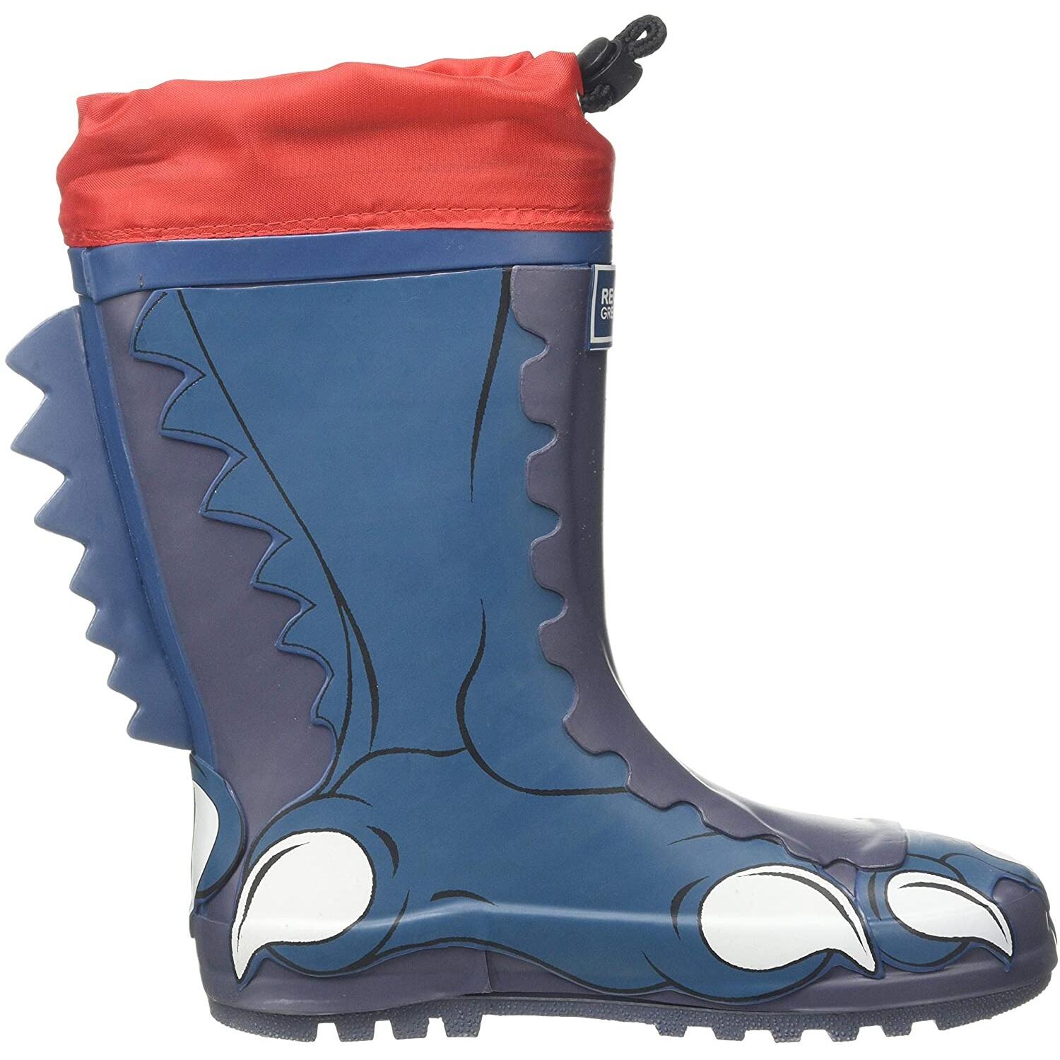Mudplay Dinosaurier Gummistiefel Kinder Mittelblau 3/5